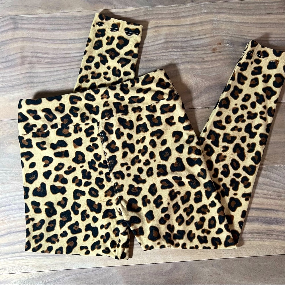 LulaRoe Girls Kids Cheetah Leopard Print Leggings Sz Small